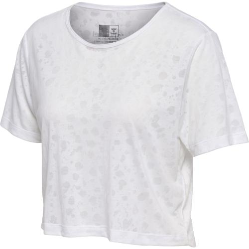 Hummel Hmlmt Iris Burnout Crop T-Shirt - white (Grösse: S) von Hummel