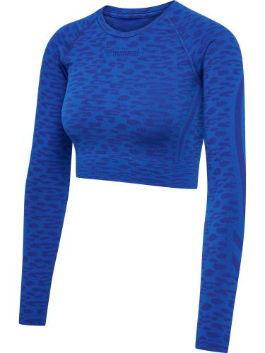 Hummel Hmlmt Leo Seamless Crop T-Shirt L/S - olympian blue/sodalite blue me (Grösse: L) von Hummel