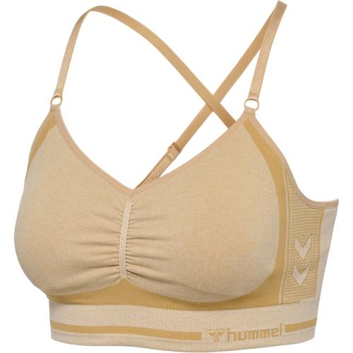 Hummel Hmlmt Lulu Seamless Scrunch Bra - curds & whey melange (Grösse: L) von Hummel