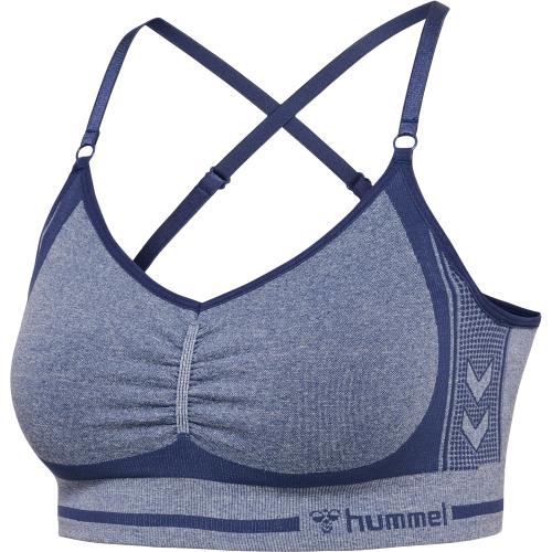 Hummel Hmlmt Lulu Seamless Scrunch Bra - insignia blue melange (Grösse: L) von Hummel