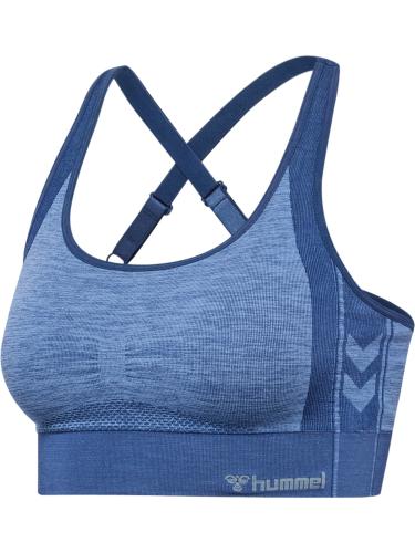 Hummel Hmlmt Shine Seamless Sports Bra - blue indigo melange (Grösse: L) von Hummel