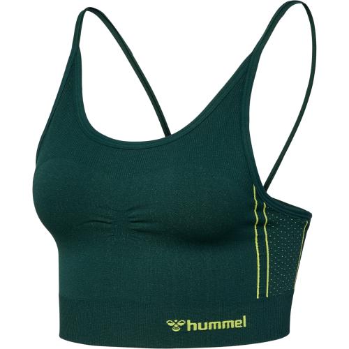 Hummel Hmlmt Zone Seamless Sports Bra - deep teal/sulphur spring (Grösse: L) von Hummel