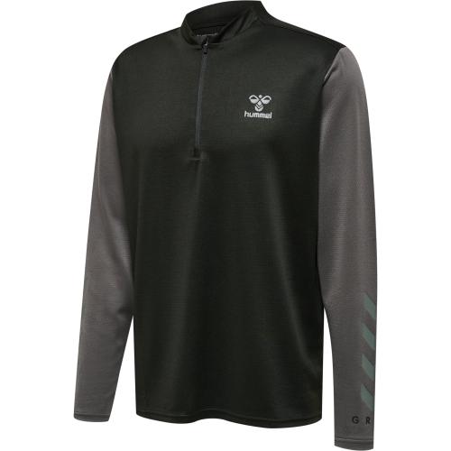 Hummel Hmlongrid 1/2 Zip Poly Sweat - jet black/forged iron (Grösse: 2XL) von Hummel