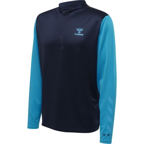 Hummel Hmlongrid 1/2 Zip Poly Sweat - marine/atomic blue (Grösse: L) von Hummel