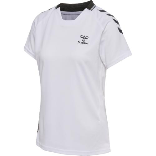 Hummel Hmlongrid Poly Jersey S/S Wo - white/forged iron (Grösse: XL) von Hummel