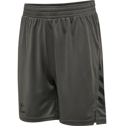 Hummel Hmlongrid Poly Shorts Kids - forged iron/jet black (Grösse: 164) von Hummel