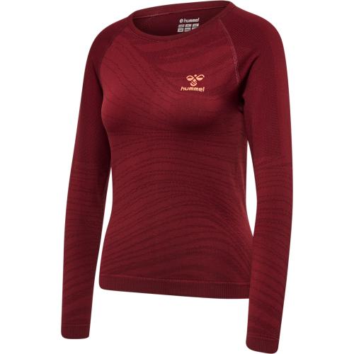 Hummel Hmlongrid Seamless L/S Wo - rhubarb/nasturtium (Grösse: L) von Hummel