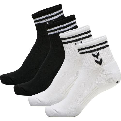 Hummel Hmlstripe 4-Pack Mid Cut Socks Mix - white/black (Grösse: 41-45) von Hummel