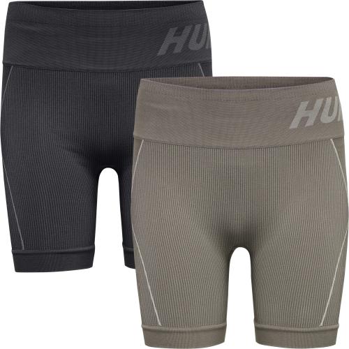 Hummel Hmlte Christel 2-Pack Seaml Shorts - black/chateau grey (Grösse: L) von Hummel