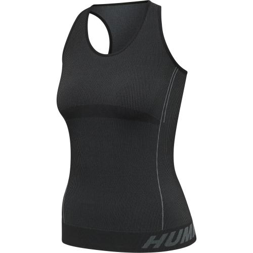 Hummel Hmlte Christel Seamless Top - black/asphalt melange (Grösse: L) von Hummel