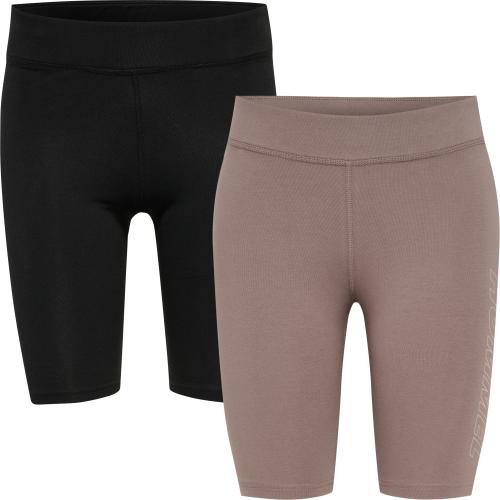 Hummel Hmlte Maja 2-Pack Mw C Tight Shorts - black/driftwood (Grösse: L) von Hummel