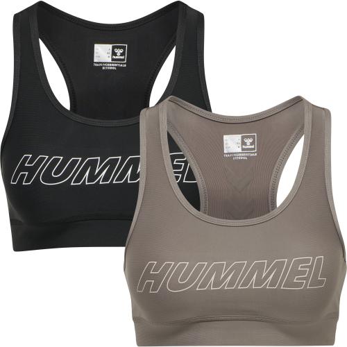 Hummel Hmlte Tola 2-Pack Sports Bra - black/driftwood (Grösse: L) von Hummel