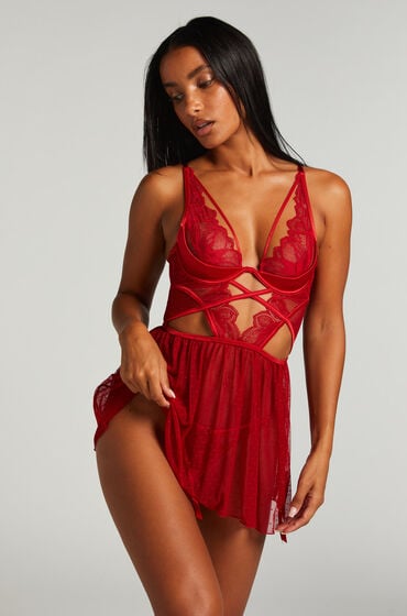 Hunkemöller Babydoll Billie Rot von Hunkemöller