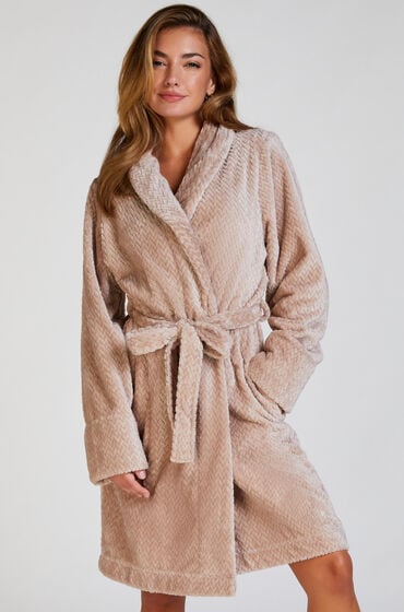 Hunkemöller Bademantel Fleece Beige von Hunkemöller