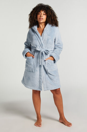 Hunkemöller Bademantel Fleece Blau von Hunkemöller