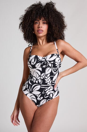 Hunkemöller Bandeau-Badeanzug Mauritius Schwarz von Hunkemöller