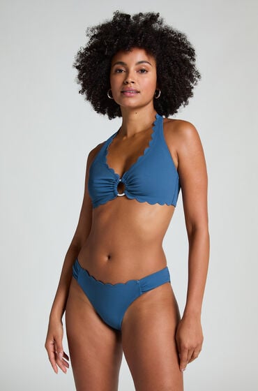 Hunkemöller Bikini Slip Rio Scallop Blau von Hunkemöller