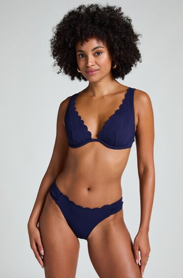 Hunkemöller Bikini Slip Rio Scallop Blau von Hunkemöller