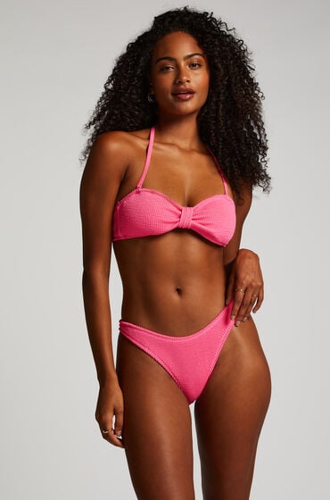 Hunkemöller Bikini Slip mit hohem Beinausschnitt Crinkle Rose von Hunkemöller