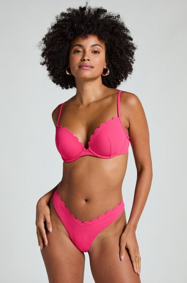 Hunkemöller Bikini Slip mit hohem Beinausschnitt Scallop Rose von Hunkemöller