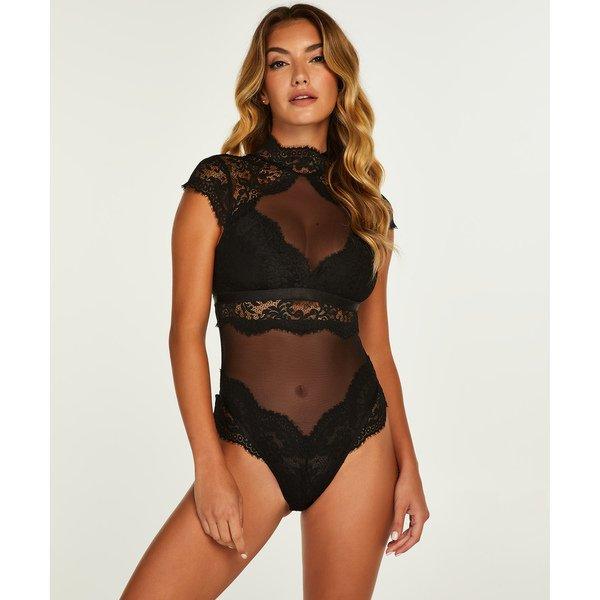 Body, Kurzarm Damen Black L von Hunkemöller