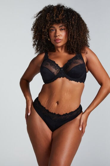 Hunkemöller Boxerstring Diva Schwarz von Hunkemöller