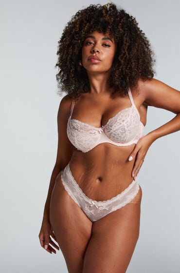 Hunkemöller Brazilian V-shape mesh Rose von Hunkemöller