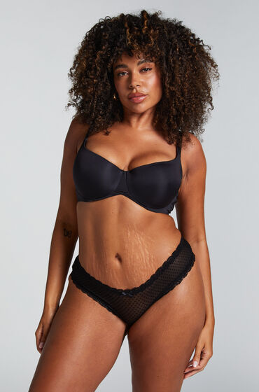 Hunkemöller Brazilian V-shape mesh Schwarz von Hunkemöller