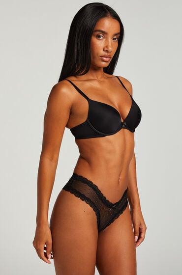 Hunkemöller Brazilian V-shape mesh Schwarz von Hunkemöller