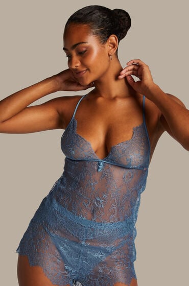 Hunkemöller Cami Lace Delphine Blau von Hunkemöller