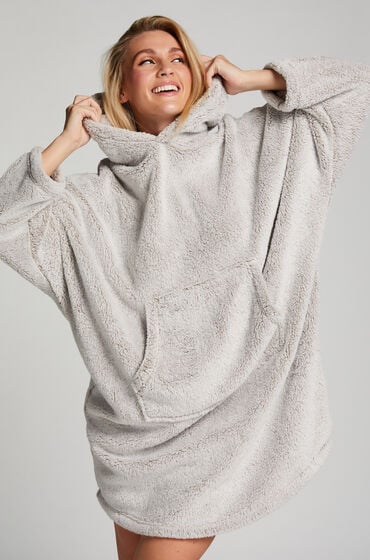 Hunkemöller Flanell Fleece Oodie Grau von Hunkemöller