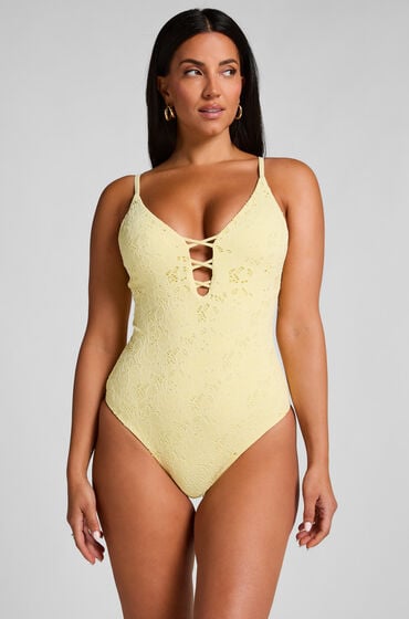 Hunkemöller Gehäkelter Badeanzug Gelb Hunkemöller Gehäkelter Badeanzug Gelb von Hunkemöller