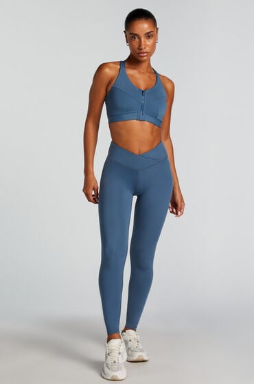 Hunkemöller HKMX Gekreuzte High Waist-Leggings Blau von Hunkemöller