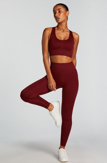 Hunkemöller HKMX High Waisted nahtlose Sportleggings Rot von Hunkemöller