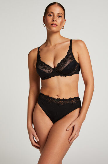 Hunkemöller Hochgeschnittener Slip Diva Schwarz von Hunkemöller