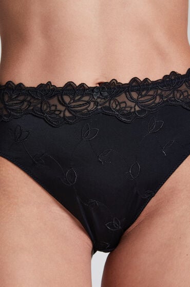 Hunkemöller Hochgeschnittener Slip Diva Schwarz von Hunkemöller