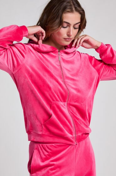 Hunkemöller Hoodie Jacke Velours Rose von Hunkemöller