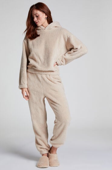 Hunkemöller Jogginghose aus Fleece Snuggle Beige von Hunkemöller