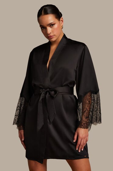 Hunkemöller Kimono Camille Schwarz von Hunkemöller