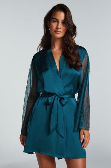 Hunkemöller Kimono Satin Blau von Hunkemöller