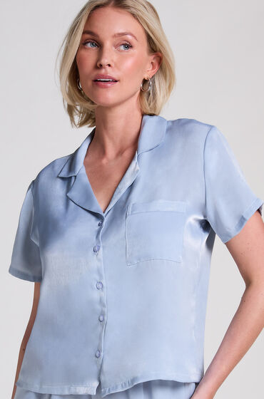 Hunkemöller Kurzärmelige Satin-Jacke Blau Hunkemöller Kurzärmelige Satin-Jacke Blau von Hunkemöller