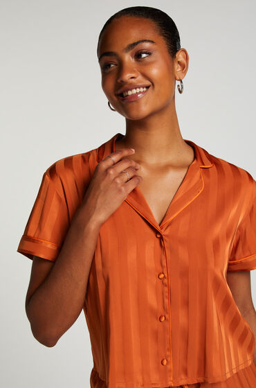 Hunkemöller Kurzärmelige Satin-Jacke Orange von Hunkemöller