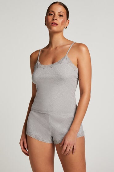 Hunkemöller Kurzes Pyjama-Set Cami Grau von Hunkemöller