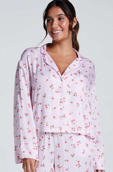 Hunkemöller Langarmjacke Satin Rose von Hunkemöller