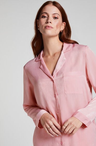 Hunkemöller Langarmjacke Satin Rose von Hunkemöller