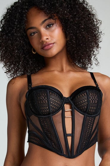 Hunkemöller Nicht gepolsterter Longline-Bügel-BH Missy Schwarz von Hunkemöller
