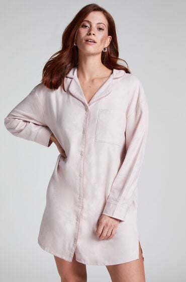 Hunkemöller Nachthemd Flanel Lila von Hunkemöller