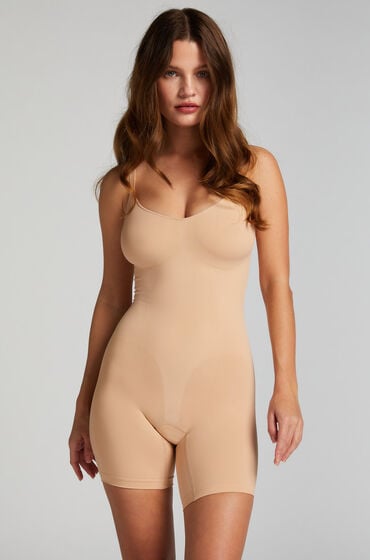 Hunkemöller Nahtlos betonender Bodysuit mit hohem Beinausschnitt Beige von Hunkemöller