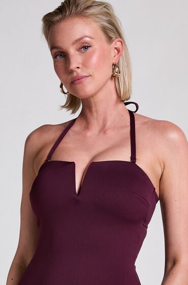 Hunkemöller Neoprene-Badeanzug mit Bandeau-Oberteil Lila von Hunkemöller