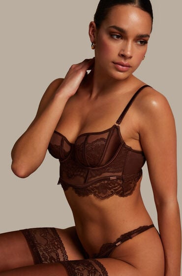 Hunkemöller Nicht-Gepolsterter Longline-Bügel-BH Indigo Braun Hunkemöller Nicht-Gepolsterter Longline-Bügel-BH Indigo Braun von Hunkemöller